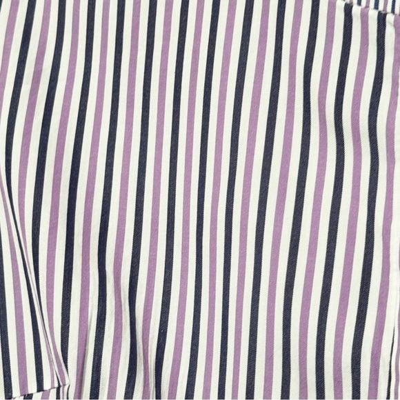 MILLY Michelle Flare Sleeve Striped Button Down Classic Designer Blouse Size 4 - Picture 5 of 9